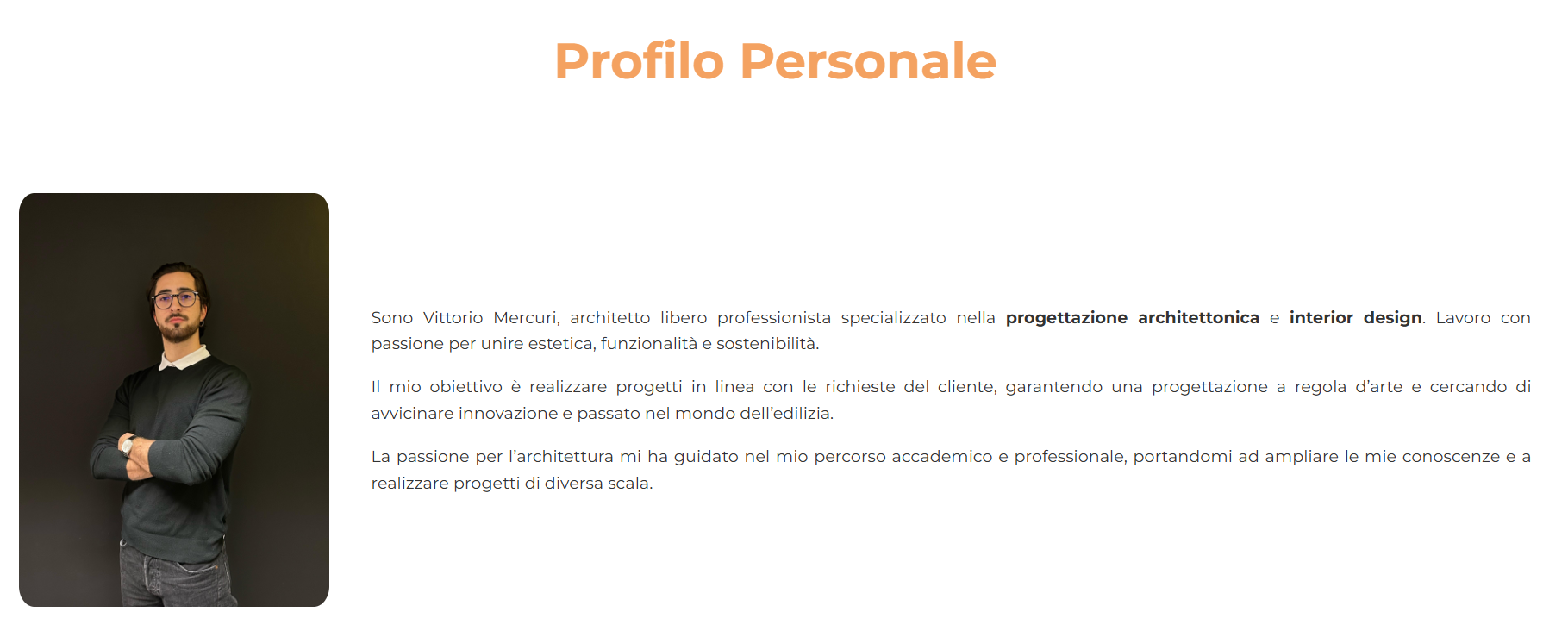 Biografia Architetto Vittorio Mercuri - Storia ed Esperienza Professionale - Sito Web Portfolio